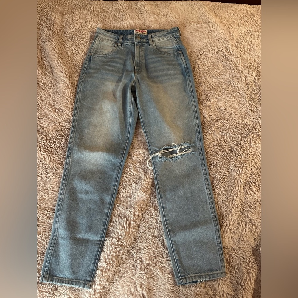 wrangler drew jean W26 mid blue wash jean